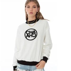 Ellandemm Tops | Cha Cha Terry Cloth Sweatshirt | Color: White S/M